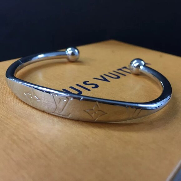 Louis Vuitton Monogram Jonck Silver Tone Bracelet - Picture 1 of 8